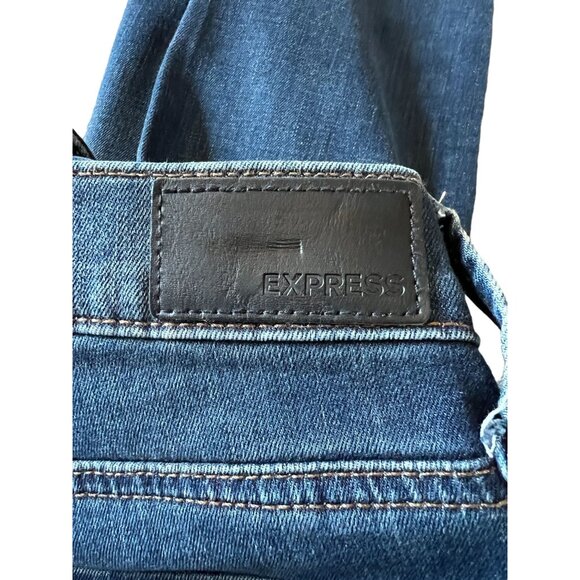 Express Womens Distressed Floral Embroidered Skinny Legging Jeans Size 0 Cotton - Picture 12 of 16